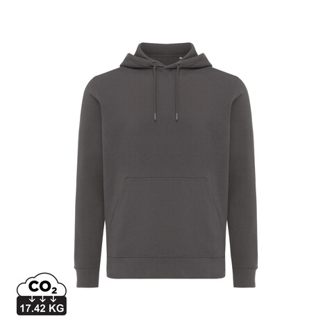 IQONIQ Rila Lightweight Hoodie aus recycelter Baumwolle anthrazit bedrucken, Art.-Nr. T9404.019.XS