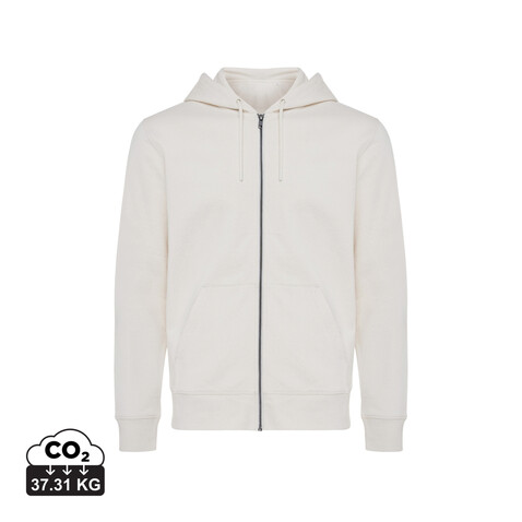 IQONIQ Abisko Zip-Kapuzenpullover aus recycelter Baumwolle natural raw bedrucken, Art.-Nr. T9600.018.XXXL