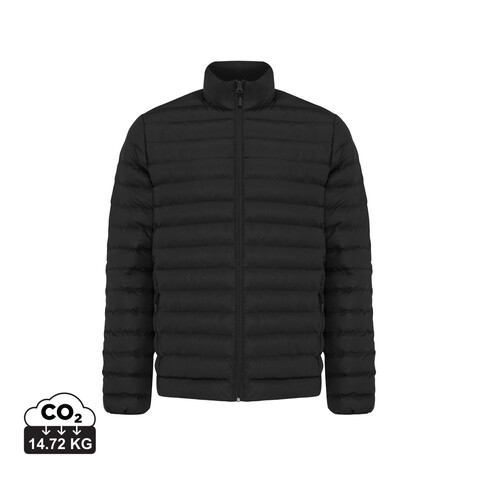 IQONIQ Maiko Herren Steppjacke aus recyceltem Polyester schwarz bedrucken, Art.-Nr. T1703.001.XXXL