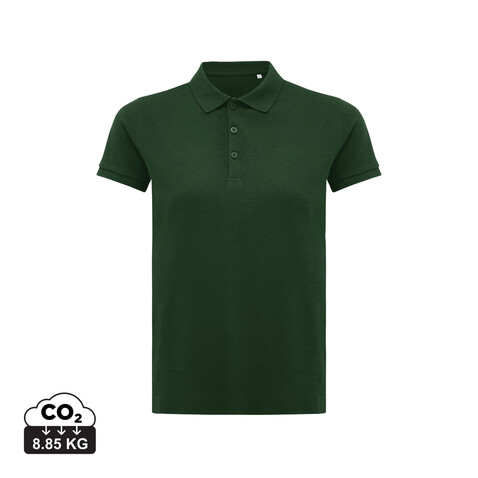 IQONIQ Yosemite Damen Piqué-Poloshirt aus rec. Baumwolle forest green bedrucken, Art.-Nr. T4200.005.XS