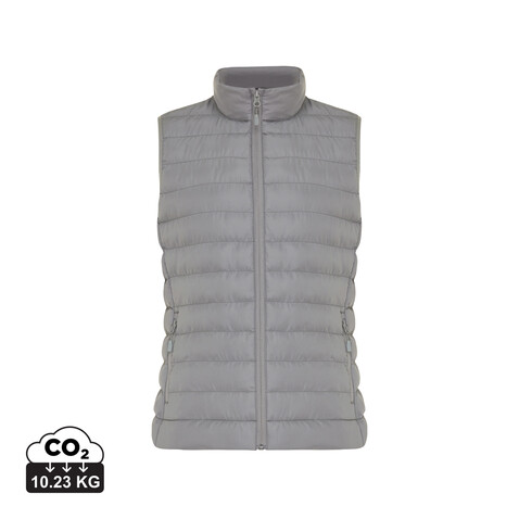 IQONIQ Meru Damen Bodywarmer aus recyceltem Polyester Silbergrau bedrucken, Art.-Nr. T4702.035.XS