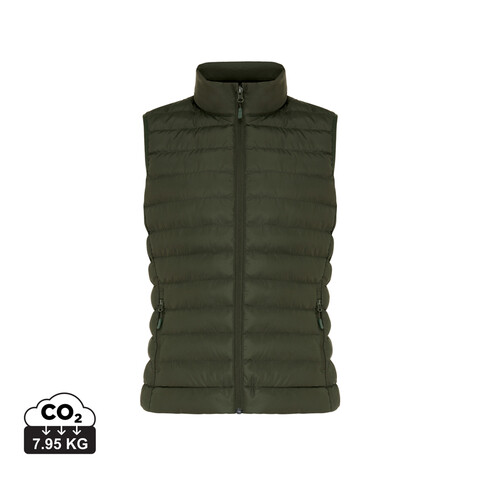 IQONIQ Meru Damen Bodywarmer aus recyceltem Polyester khaki bedrucken, Art.-Nr. T4702.020.XS