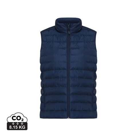 IQONIQ Meru Damen Bodywarmer aus recyceltem Polyester navy blau bedrucken, Art.-Nr. T4702.002.XXXL