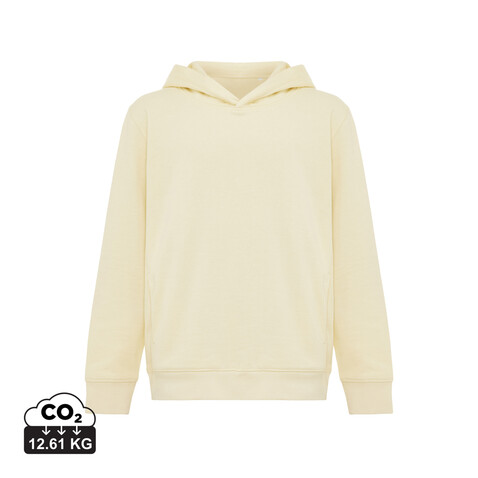 IQONIQ Yengo KidsHoodie mit Seitentaschen aus rec. Baumwolle cream yellow bedrucken, Art.-Nr. T6404.036.34