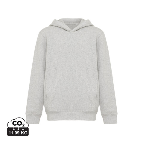 IQONIQ Yengo KidsHoodie mit Seitentaschen aus rec. Baumwolle light heather grey bedrucken, Art.-Nr. T6404.032.1314