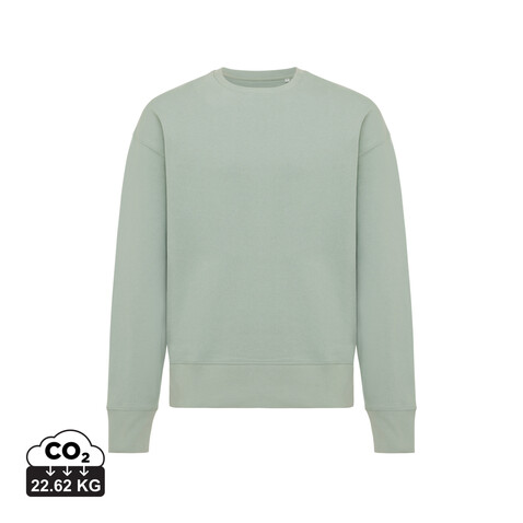 IQONIQ Kruger Relax-Rundhals-Sweater aus recycelt. Baumwolle Iceberg green bedrucken, Art.-Nr. T9302.023.XXXL