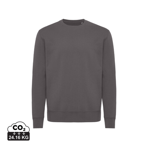 IQONIQ Kruger Relax-Rundhals-Sweater aus recycelt. Baumwolle anthrazit bedrucken, Art.-Nr. T9302.019.XXS