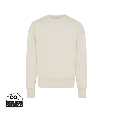 IQONIQ Kruger Relax-Rundhals-Sweater aus recycelt. Baumwolle natural raw bedrucken, Art.-Nr. T9302.018.S