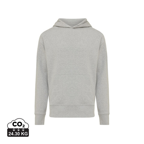 IQONIQ Yoho Relax-Hoodie aus recycelter Baumwolle heather grey bedrucken, Art.-Nr. T9402.013.XS