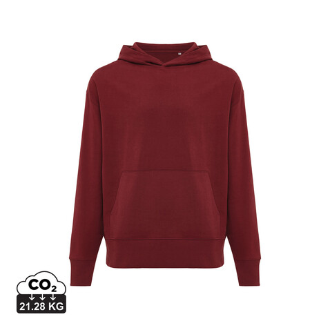 IQONIQ Yoho Relax-Hoodie aus recycelter Baumwolle burgunderrot bedrucken, Art.-Nr. T9402.007.M
