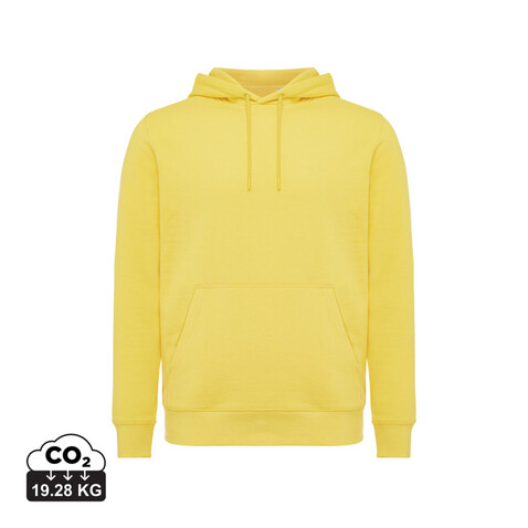 IQONIQ Rila Lightweight Hoodie aus recycelter Baumwolle gelb bedrucken, Art.-Nr. T9404.045.XS