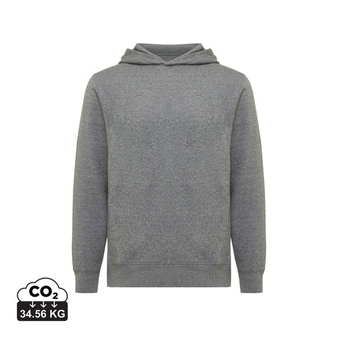 IQONIQ Yengo Hoodie mit Seitentaschen aus rec. Baumwolle light heather anthracite bedrucken, Art.-Nr. T9405.034.XXS