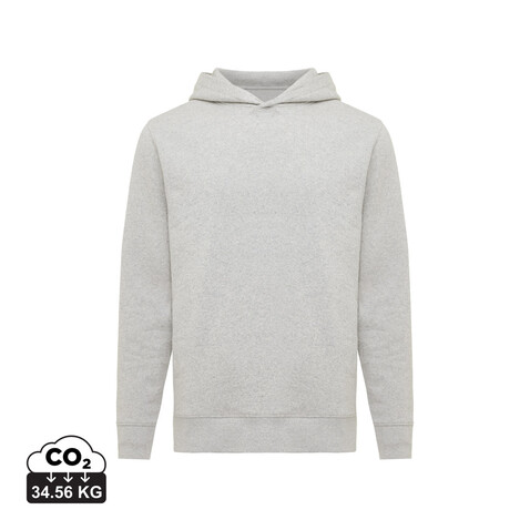 IQONIQ Yengo Hoodie mit Seitentaschen aus rec. Baumwolle light heather grey bedrucken, Art.-Nr. T9405.032.5XL