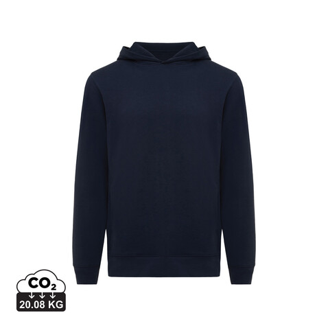 IQONIQ Yengo Hoodie mit Seitentaschen aus rec. Baumwolle navy blau bedrucken, Art.-Nr. T9405.002.XXXL