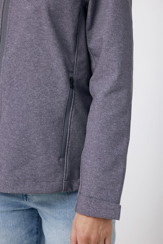 IQONIQ Makalu Herren Softshelljacke aus recyceltem Polyester vulcano heather grey bedrucken, Art.-Nr. T1700.028.S IQONIQ Makalu Herren Softshelljacke aus recyceltem Polyester vulcano heather grey bedrucken, Art.-Nr. T1700.028.S