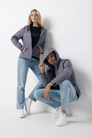 IQONIQ Makalu Herren Softshelljacke aus recyceltem Polyester vulcano heather grey bedrucken, Art.-Nr. T1700.028.S IQONIQ Makalu Herren Softshelljacke aus recyceltem Polyester vulcano heather grey bedrucken, Art.-Nr. T1700.028.S
