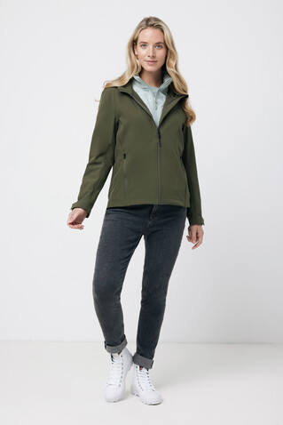 IQONIQ Makalu Damen Softshelljacke aus recyceltem Polyester khaki bedrucken, Art.-Nr. T4700.020.L