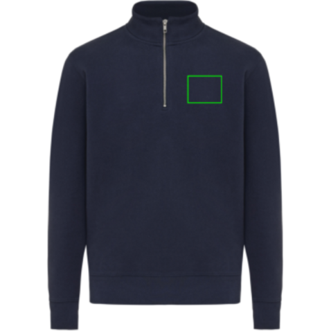 IQONIQ Elgon Quarter-Zip-Sweater aus rec. Baumwolle navy blau bedrucken, Art.-Nr. T9601.002.XXXL IQONIQ Elgon Quarter-Zip-Sweater aus rec. Baumwolle navy blau bedrucken, Art.-Nr. T9601.002.XXXL