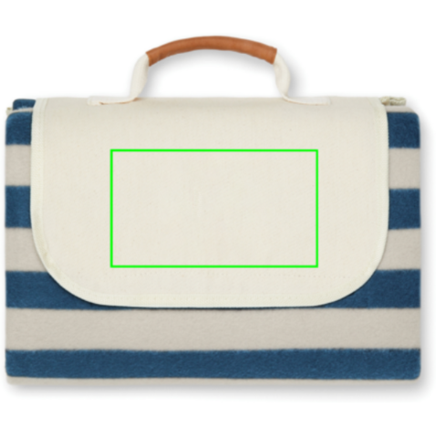 VINGA Alba große GRS rPET Picknickdecke navy blau bedrucken, Art.-Nr. V4590005
