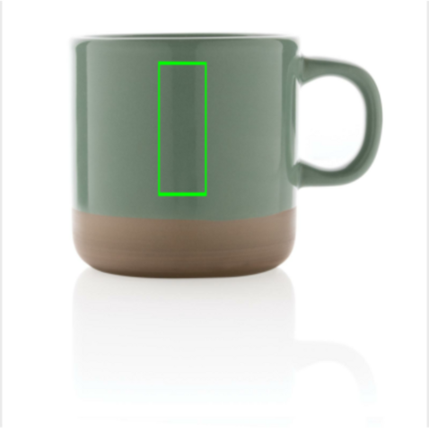 Becher aus glasiertem Keramik, 360ml grün bedrucken, Art.-Nr. P434.117