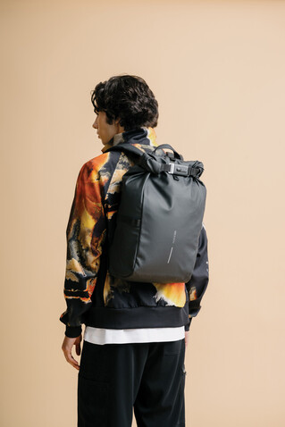 Urban wasserabweisender Fahrrad-Rucksack schwarz, grau bedrucken, Art.-Nr. P706.3101