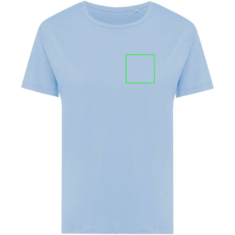 IQONIQ Yala Damen T-Shirt aus recycelter Baumwolle sky blue bedrucken, Art.-Nr. T4100.022.XXS