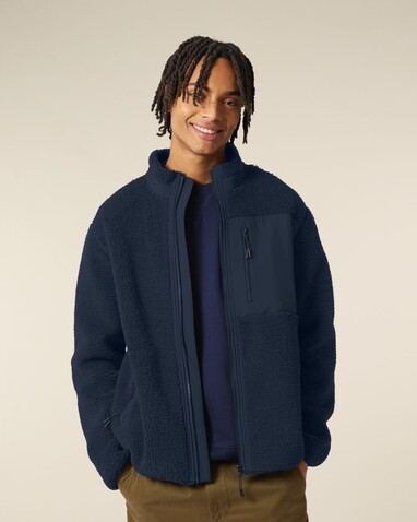Brooker - Die Relaxed Unisex-Sherpajacke - French Navy - XL bedrucken, Art.-Nr. STJU248C7271X Brooker - Die Relaxed Unisex-Sherpajacke - French Navy - XL bedrucken, Art.-Nr. STJU248C7271X