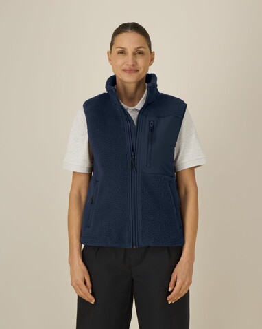 Liner - Die Unisex-Sherpaweste - French Navy - L bedrucken, Art.-Nr. STJU249C7271L