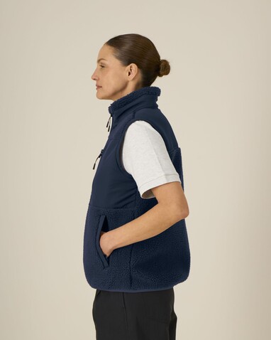 Liner - Die Unisex-Sherpaweste - French Navy - L bedrucken, Art.-Nr. STJU249C7271L