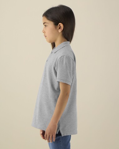 Mini Sprinter - Das Iconic Kinder-Polo - Heather Grey - 9-11/134-146cm bedrucken, Art.-Nr. STPK908C25009