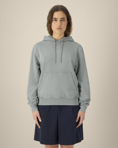 Archer Vintage - Der Garment-Dyed Unisex-Hoodie aus French Terry - G. Dyed Misty Grey - XXS bedrucken, Art.-Nr. STSU040C1572S