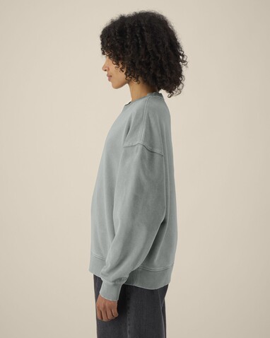 Radder 2.0 Vintage - Das Oversized Garment-Dyed Rundhals-Unisex-Sweatshirt - G. Dyed Misty Grey - XS bedrucken, Art.-Nr. STSU210C157XS