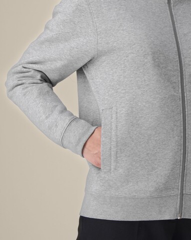 Trailer 2.0 - Das Unisex-Sweatshirt mit Reißverschluss und Stehkragen - Heather Grey - XL bedrucken, Art.-Nr. STSU253C2501X