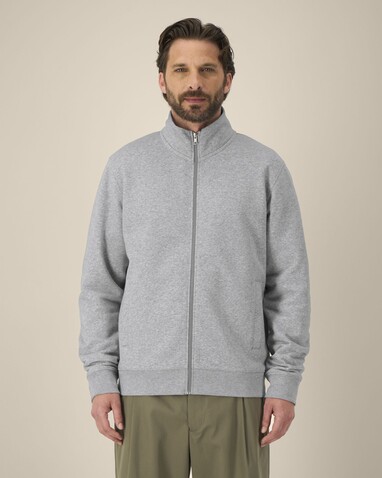 Trailer 2.0 - Das Unisex-Sweatshirt mit Reißverschluss und Stehkragen - Heather Grey - XXS bedrucken, Art.-Nr. STSU253C2502S