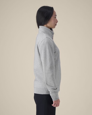 Trailer 2.0 - Das Unisex-Sweatshirt mit Reißverschluss und Stehkragen - Heather Grey - S bedrucken, Art.-Nr. STSU253C2501S