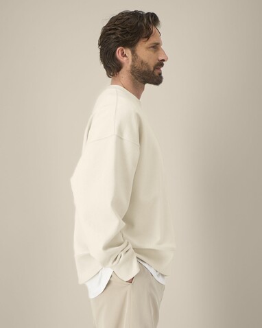 Ryler - Das Boxy Rundhals-Unisex-Sweatshirt aus recycelter Baumwolle - Natural Raw - L bedrucken, Art.-Nr. STSU255C0541L