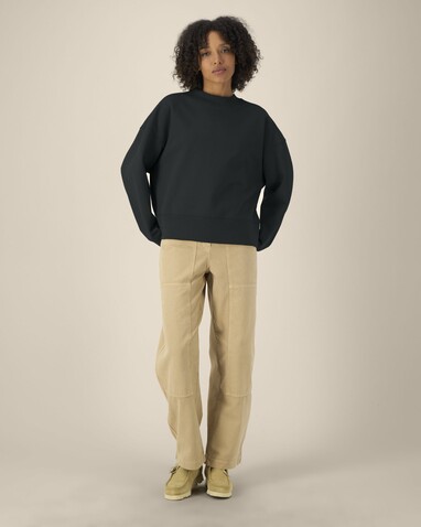 Ryler - Das Boxy Rundhals-Unisex-Sweatshirt aus recycelter Baumwolle - Black - XL bedrucken, Art.-Nr. STSU255C0021X