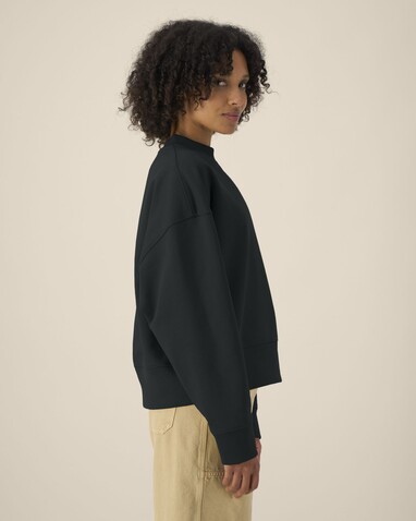Ryler - Das Boxy Rundhals-Unisex-Sweatshirt aus recycelter Baumwolle - Black - XXS bedrucken, Art.-Nr. STSU255C0022S