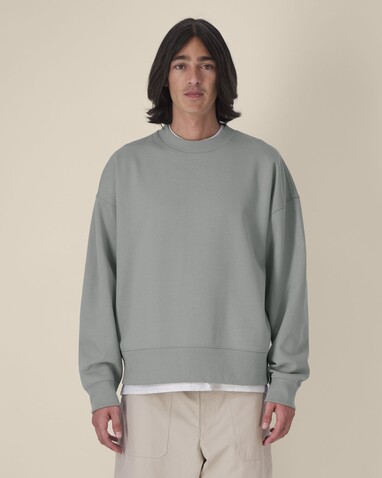 Ryler - Das Boxy Rundhals-Unisex-Sweatshirt aus recycelter Baumwolle - Misty Grey - XL bedrucken, Art.-Nr. STSU255C1381X