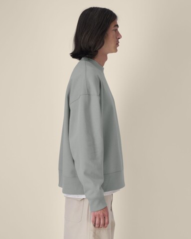 Ryler - Das Boxy Rundhals-Unisex-Sweatshirt aus recycelter Baumwolle - Misty Grey - XXS bedrucken, Art.-Nr. STSU255C1382S