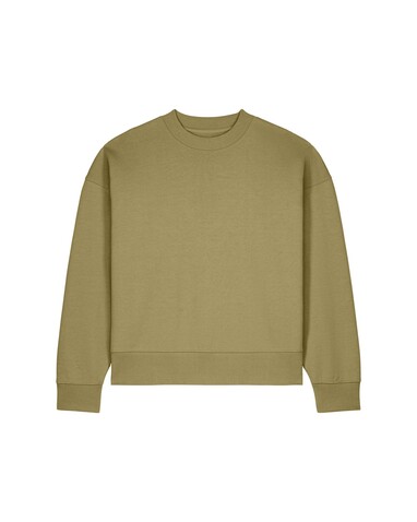 Ryler - Das Boxy Rundhals-Unisex-Sweatshirt aus recycelter Baumwolle - Faded Olive - XS bedrucken, Art.-Nr. STSU255C153XS