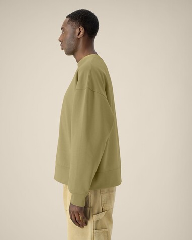 Ryler - Das Boxy Rundhals-Unisex-Sweatshirt aus recycelter Baumwolle - Faded Olive - XL bedrucken, Art.-Nr. STSU255C1531X