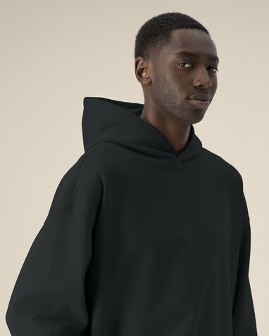 Voicer - Der Boxy Unisex-Hoodie aus recycelter Baumwolle - Black - L bedrucken, Art.-Nr. STSU256C0021L