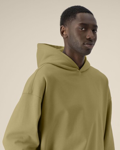 Voicer - Der Boxy Unisex-Hoodie aus recycelter Baumwolle - Faded Olive - XS bedrucken, Art.-Nr. STSU256C153XS Voicer - Der Boxy Unisex-Hoodie aus recycelter Baumwolle - Faded Olive - XS bedrucken, Art.-Nr. STSU256C153XS