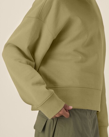 Voicer - Der Boxy Unisex-Hoodie aus recycelter Baumwolle - Faded Olive - XXL bedrucken, Art.-Nr. STSU256C1532X