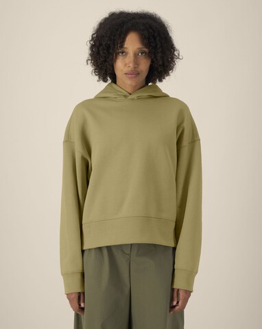 Voicer - Der Boxy Unisex-Hoodie aus recycelter Baumwolle - Faded Olive - XXS bedrucken, Art.-Nr. STSU256C1532S