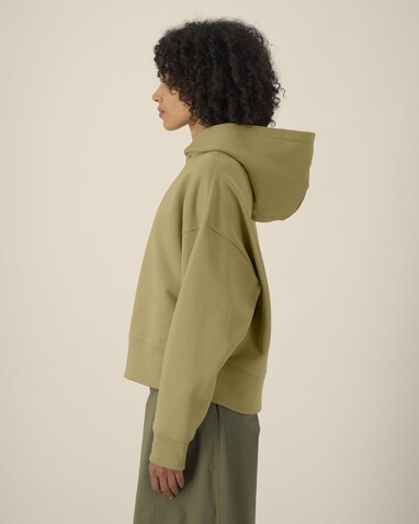 Voicer - Der Boxy Unisex-Hoodie aus recycelter Baumwolle - Faded Olive - XS bedrucken, Art.-Nr. STSU256C153XS Voicer - Der Boxy Unisex-Hoodie aus recycelter Baumwolle - Faded Olive - XS bedrucken, Art.-Nr. STSU256C153XS