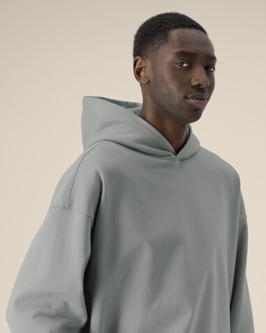 Voicer - Der Boxy Unisex-Hoodie aus recycelter Baumwolle - Misty Grey - XXL bedrucken, Art.-Nr. STSU256C1382X