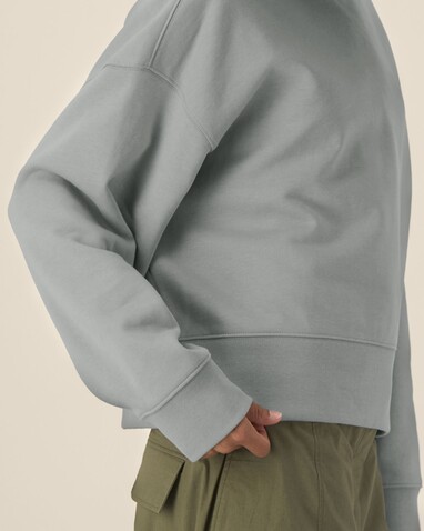 Voicer - Der Boxy Unisex-Hoodie aus recycelter Baumwolle - Misty Grey - XXL bedrucken, Art.-Nr. STSU256C1382X