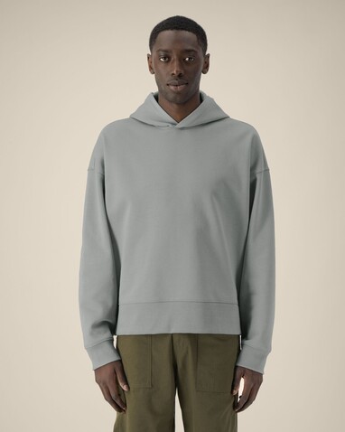 Voicer - Der Boxy Unisex-Hoodie aus recycelter Baumwolle - Misty Grey - L bedrucken, Art.-Nr. STSU256C1381L